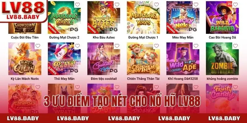 3 ưu điểm tạo nét cho nổ hũ LV88